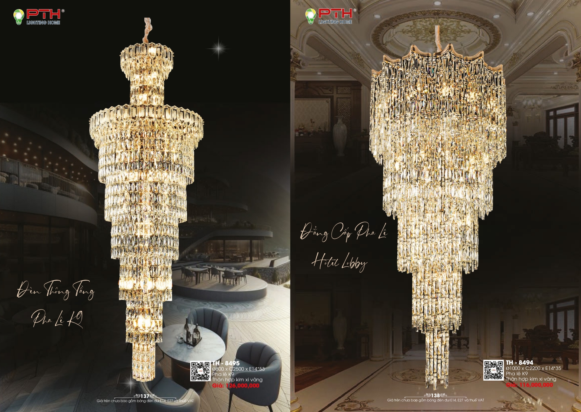 Bảng giá đèn trang trí PTH Lighting Home 2026